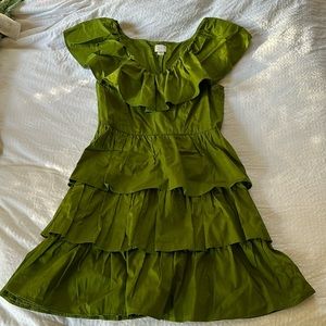 Green ruffled dress